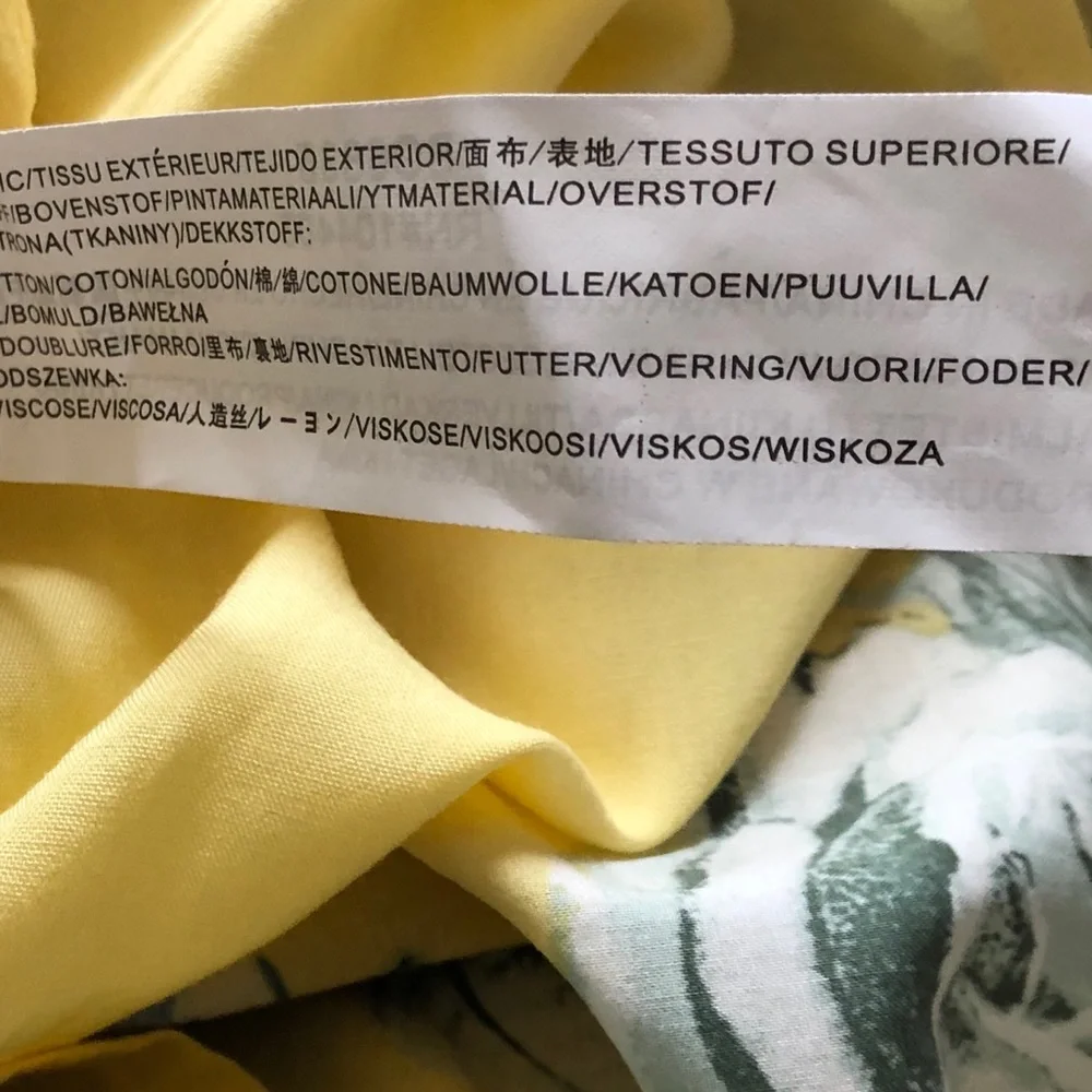 JOA Floral Mini Off Shoulder Bubble Sleeve Dress XS Yellow New - Picture 7 of 8